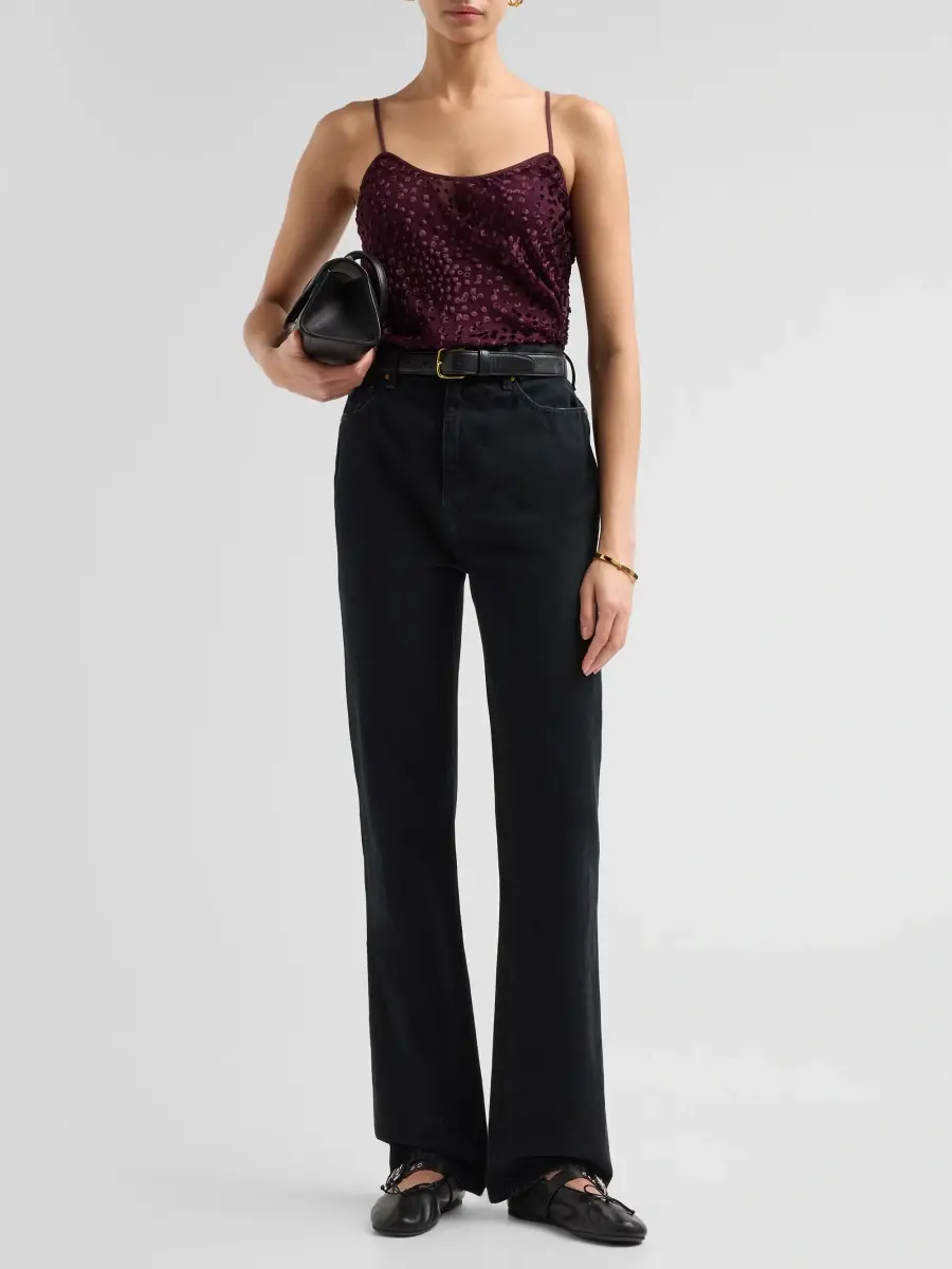 A.L.C. A. L.C. Women's Drew Burnout-Pattern Silk-Blend Top | Thumbnail 2