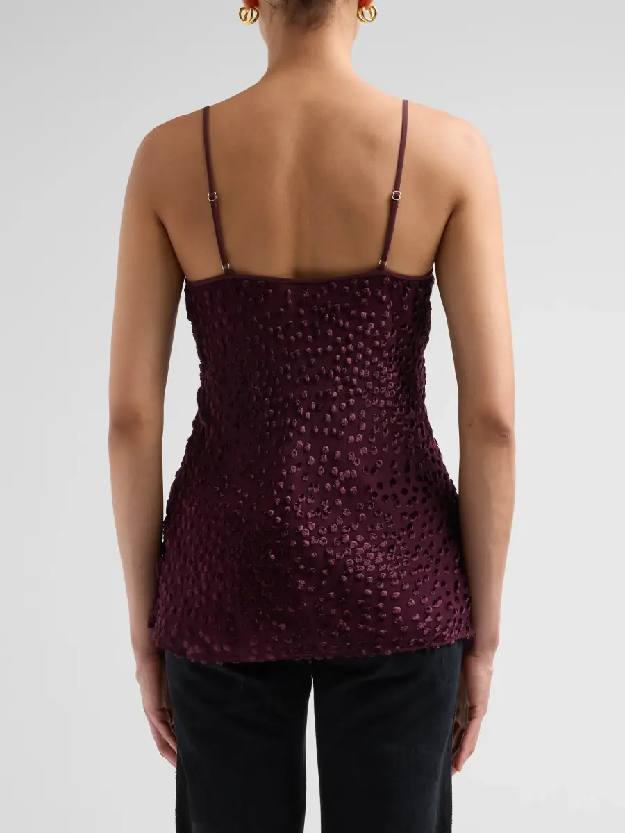 A.L.C. A. L.C. Women's Drew Burnout-Pattern Silk-Blend Top | Thumbnail 3