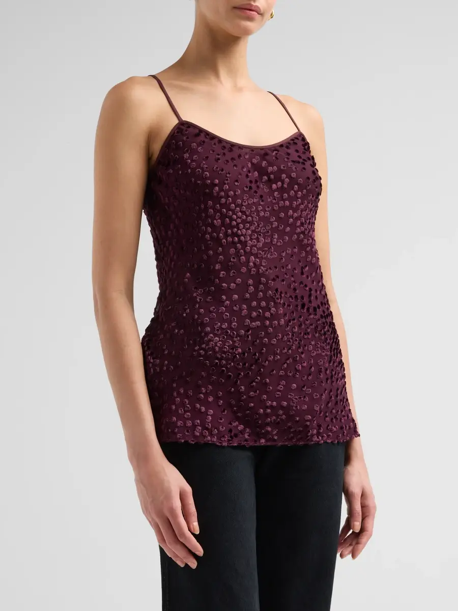 A.L.C. A. L.C. Women's Drew Burnout-Pattern Silk-Blend Top | Thumbnail 4