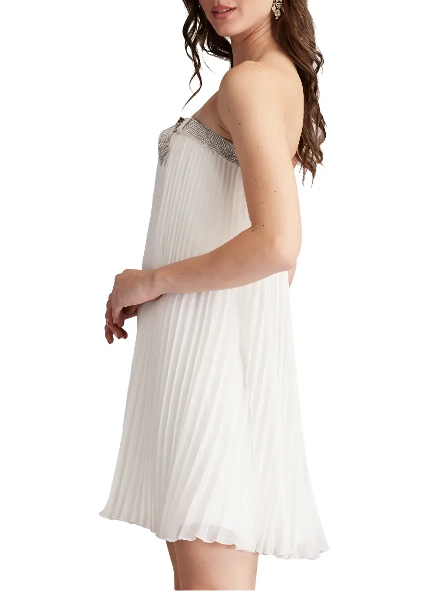 Sho by Tadashi Shoji Women's Chiffon Pleated Strapless Minidress | Thumbnail 4 Sho by Tadashi Shoji Women's Chiffon Pleated Strapless Minidress | Thumbnail 4