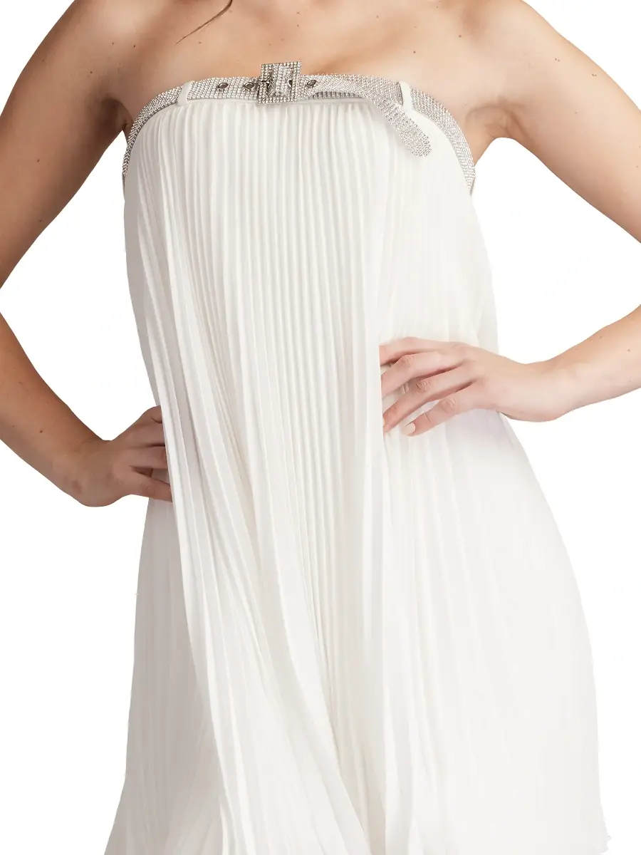 Sho by Tadashi Shoji Women's Chiffon Pleated Strapless Minidress | Thumbnail 6 Sho by Tadashi Shoji Women's Chiffon Pleated Strapless Minidress | Thumbnail 6
