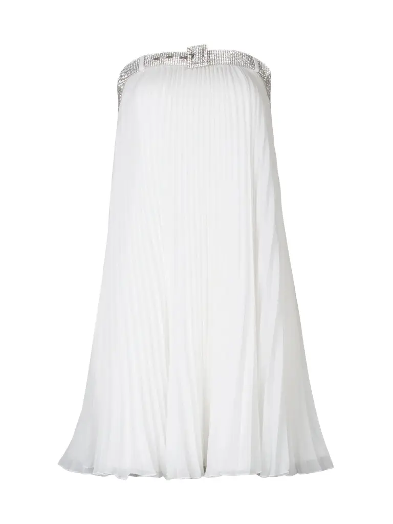 Sho by Tadashi Shoji Women's Chiffon Pleated Strapless Minidress