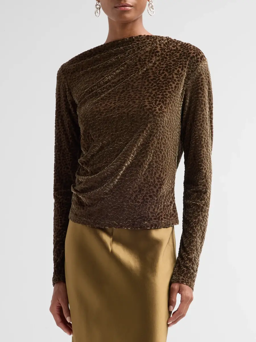 Vince Women's Burnout Velour-Blend Top | Thumbnail 4 Vince Women's Burnout Velour-Blend Top | Thumbnail 4