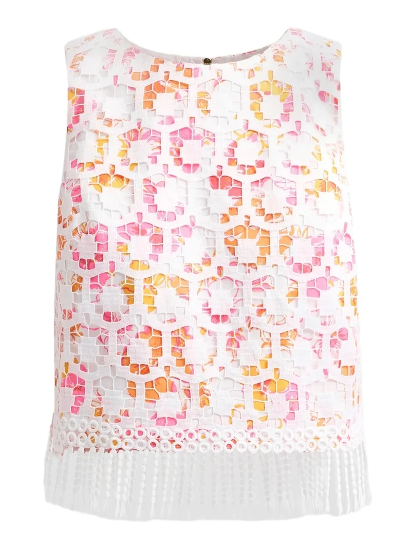 Lilly Pulitzer Women's Annaleese Pansy Fansy Sleeveless Crop Top