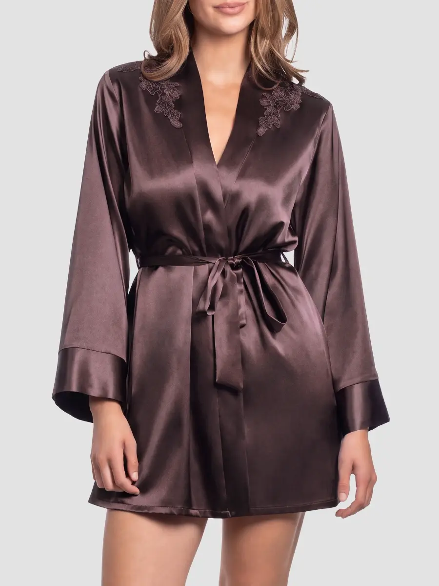 In Bloom Women's Maddie Statin Wrap Mini Robe | Thumbnail 2 In Bloom Women's Maddie Statin Wrap Mini Robe | Thumbnail 2