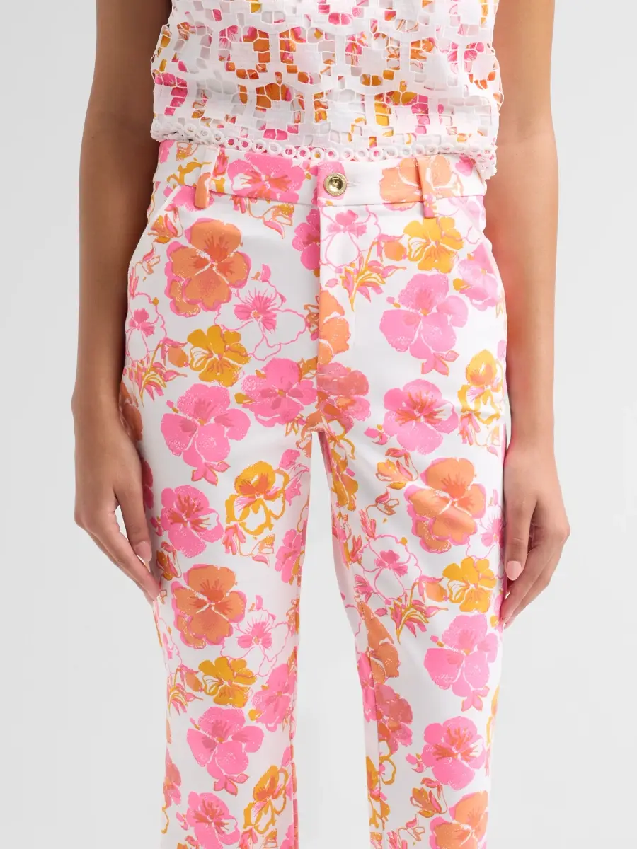 Lilly Pulitzer Women's Carwyn Pansy Fansy Flare Cropped Pants | Thumbnail 5 Lilly Pulitzer Women's Carwyn Pansy Fansy Flare Cropped Pants | Thumbnail 5