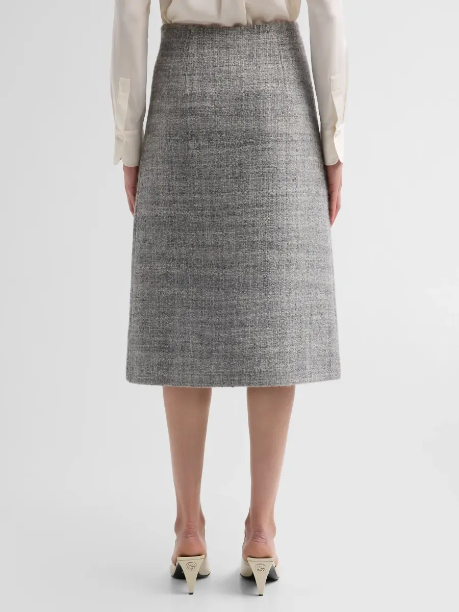 Cara Cara Women's Luca Wool Tweed Wrap Midi Skirt | Thumbnail 3