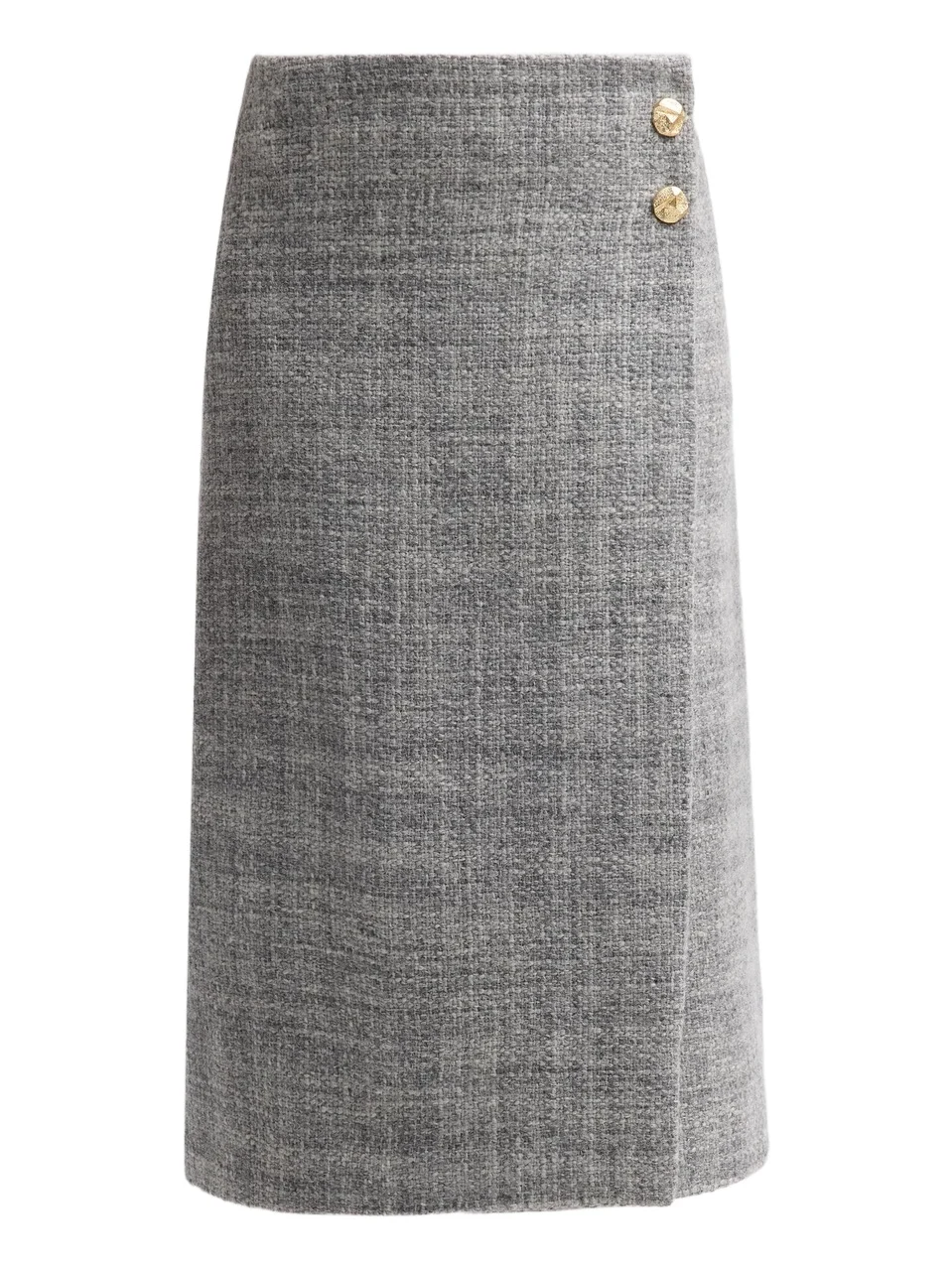 Cara Cara Women's Luca Wool Tweed Wrap Midi Skirt