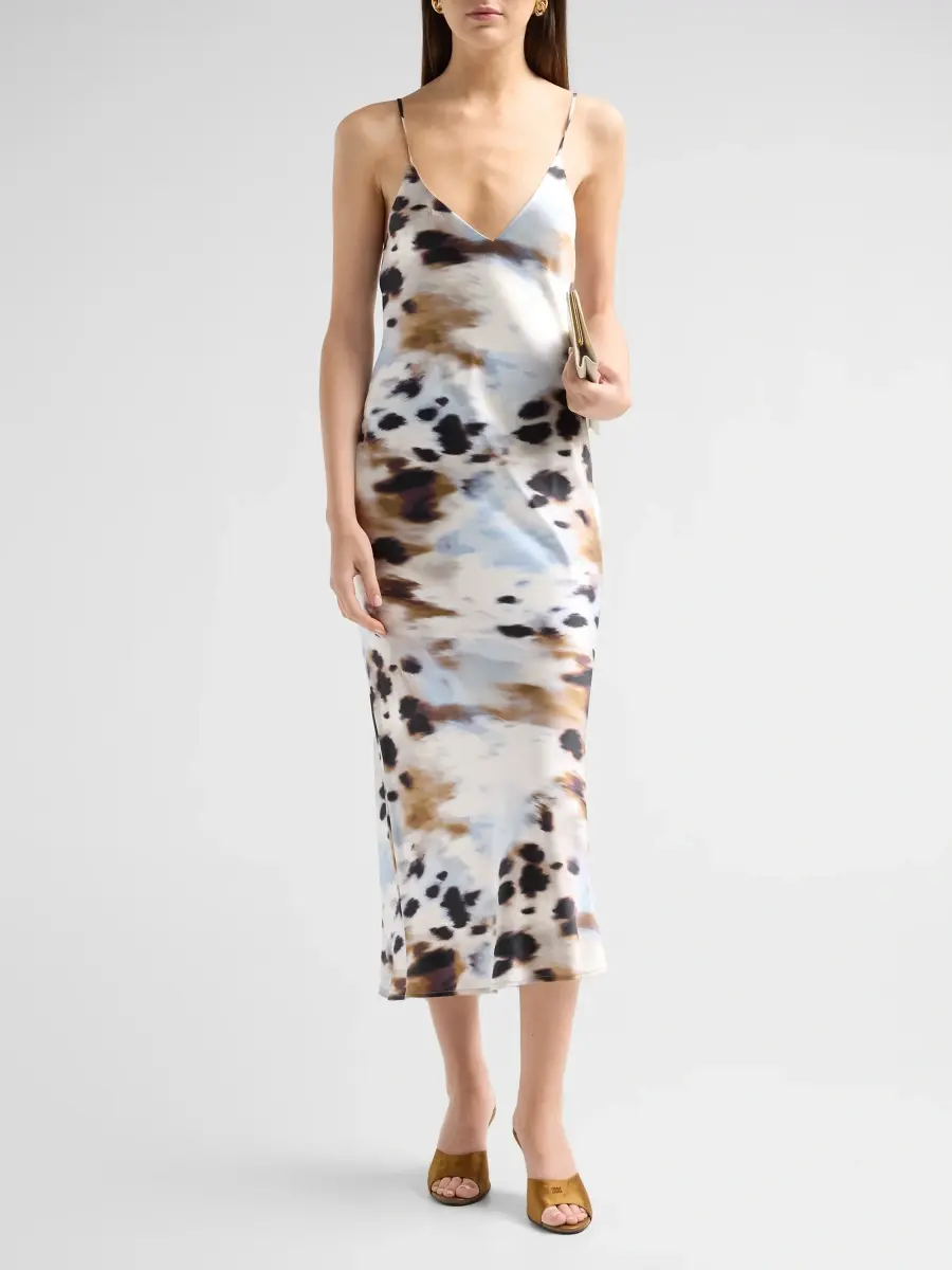 L'Agence Women's Seridie Printed Silk Midi Slipdress | Thumbnail 2 L'Agence Women's Seridie Printed Silk Midi Slipdress | Thumbnail 2
