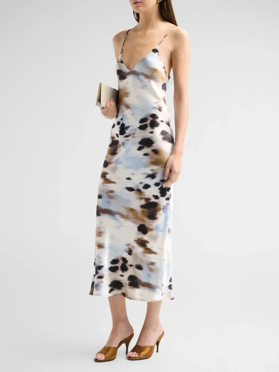 L'Agence Women's Seridie Printed Silk Midi Slipdress | Thumbnail 4 L'Agence Women's Seridie Printed Silk Midi Slipdress | Thumbnail 4