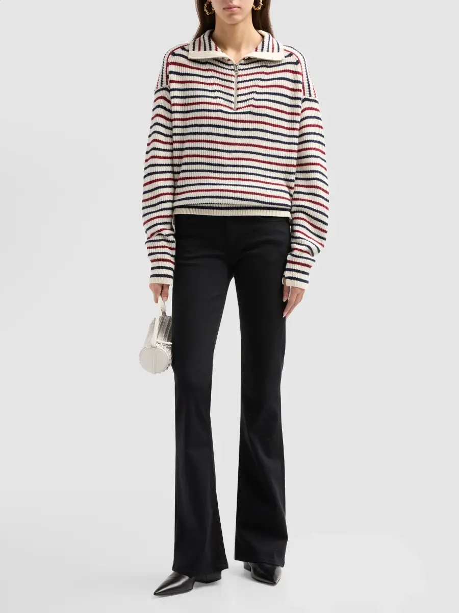 rag & bone Women's Georgie Striped Wool Half-Zip Sweater | Thumbnail 2 rag & bone Women's Georgie Striped Wool Half-Zip Sweater | Thumbnail 2