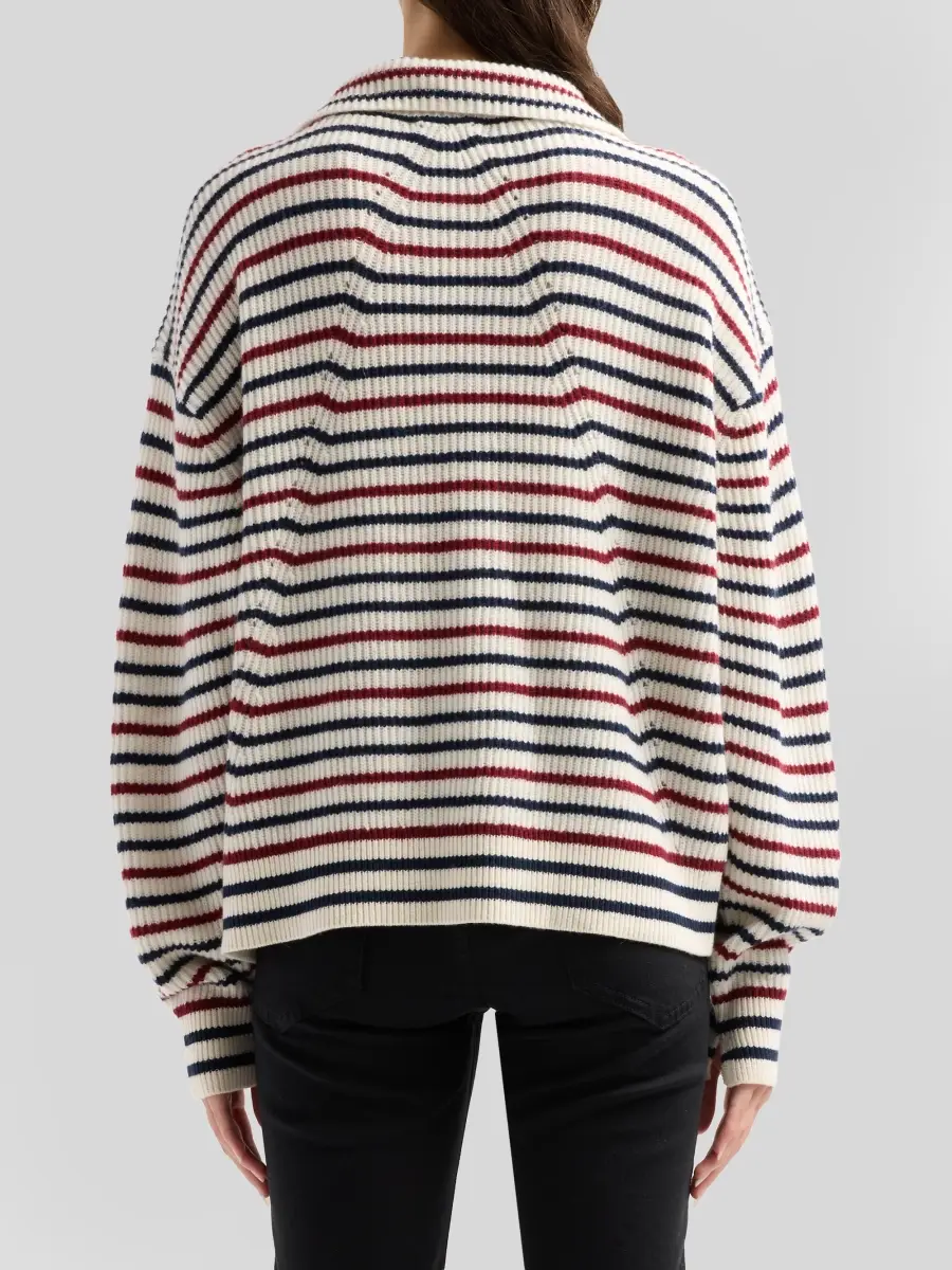 rag & bone Women's Georgie Striped Wool Half-Zip Sweater | Thumbnail 3 rag & bone Women's Georgie Striped Wool Half-Zip Sweater | Thumbnail 3