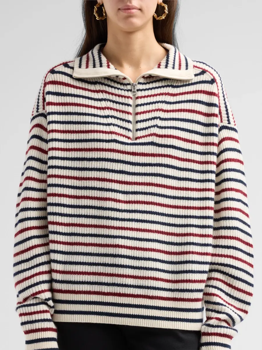 rag & bone Women's Georgie Striped Wool Half-Zip Sweater | Thumbnail 5 rag & bone Women's Georgie Striped Wool Half-Zip Sweater | Thumbnail 5