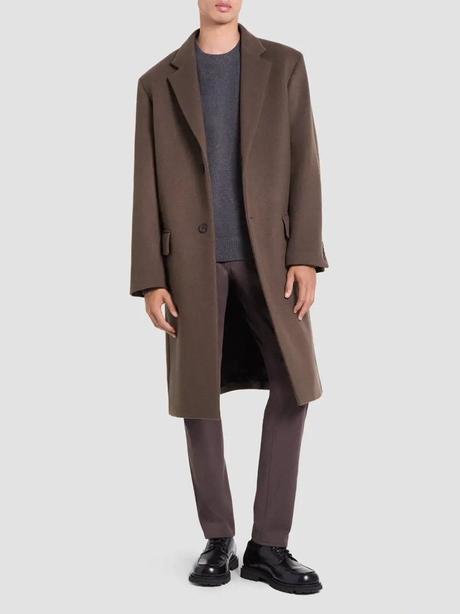 Theory Men's Plush Melton Longline Coat | Thumbnail 2
