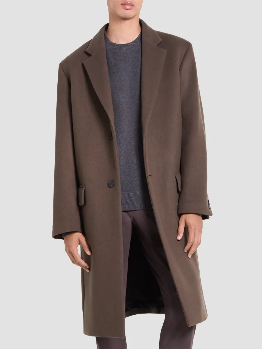 Theory Men's Plush Melton Longline Coat | Thumbnail 3