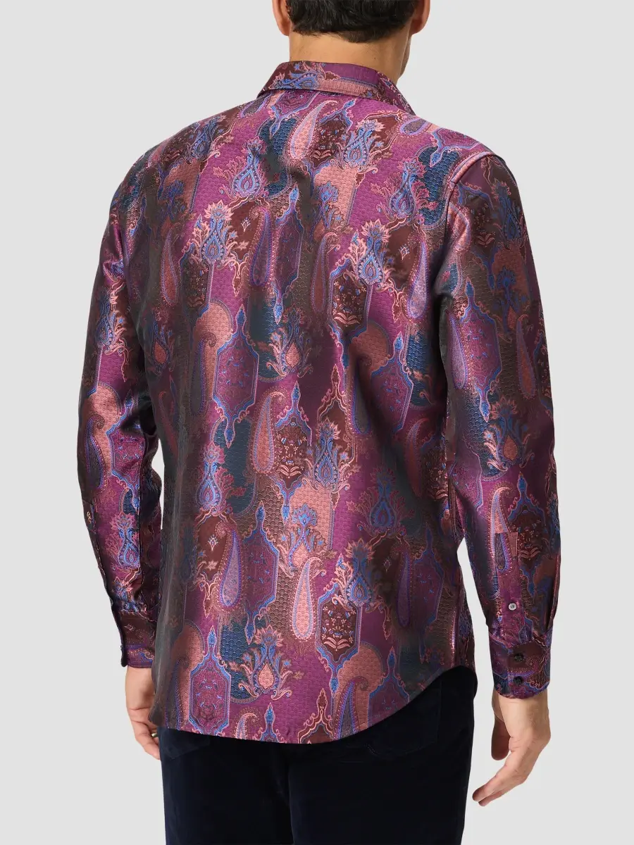 Robert Graham Men's Jacquard Silk-Blend Woven Shirt | Thumbnail 3