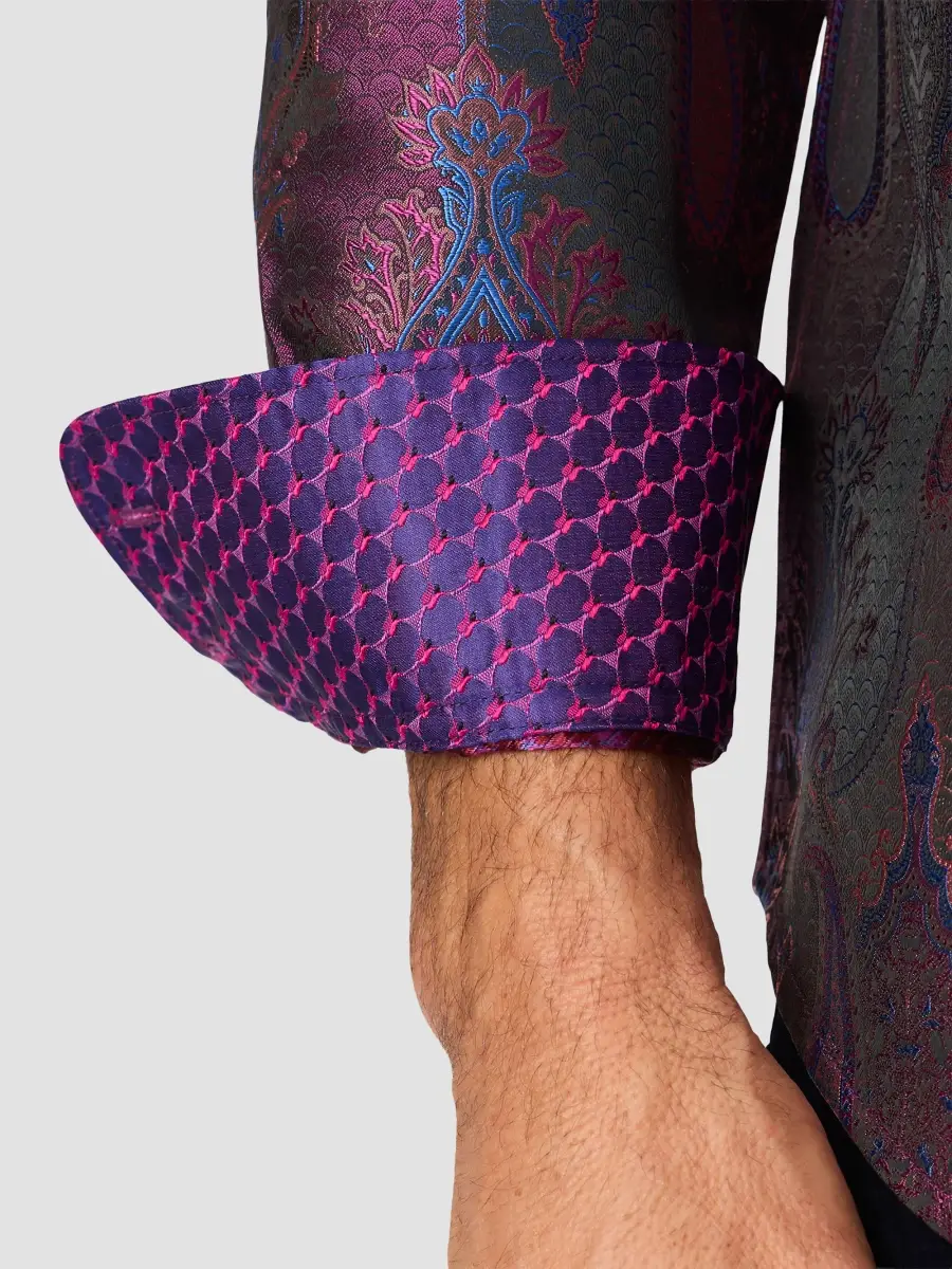 Robert Graham Men's Jacquard Silk-Blend Woven Shirt | Thumbnail 5