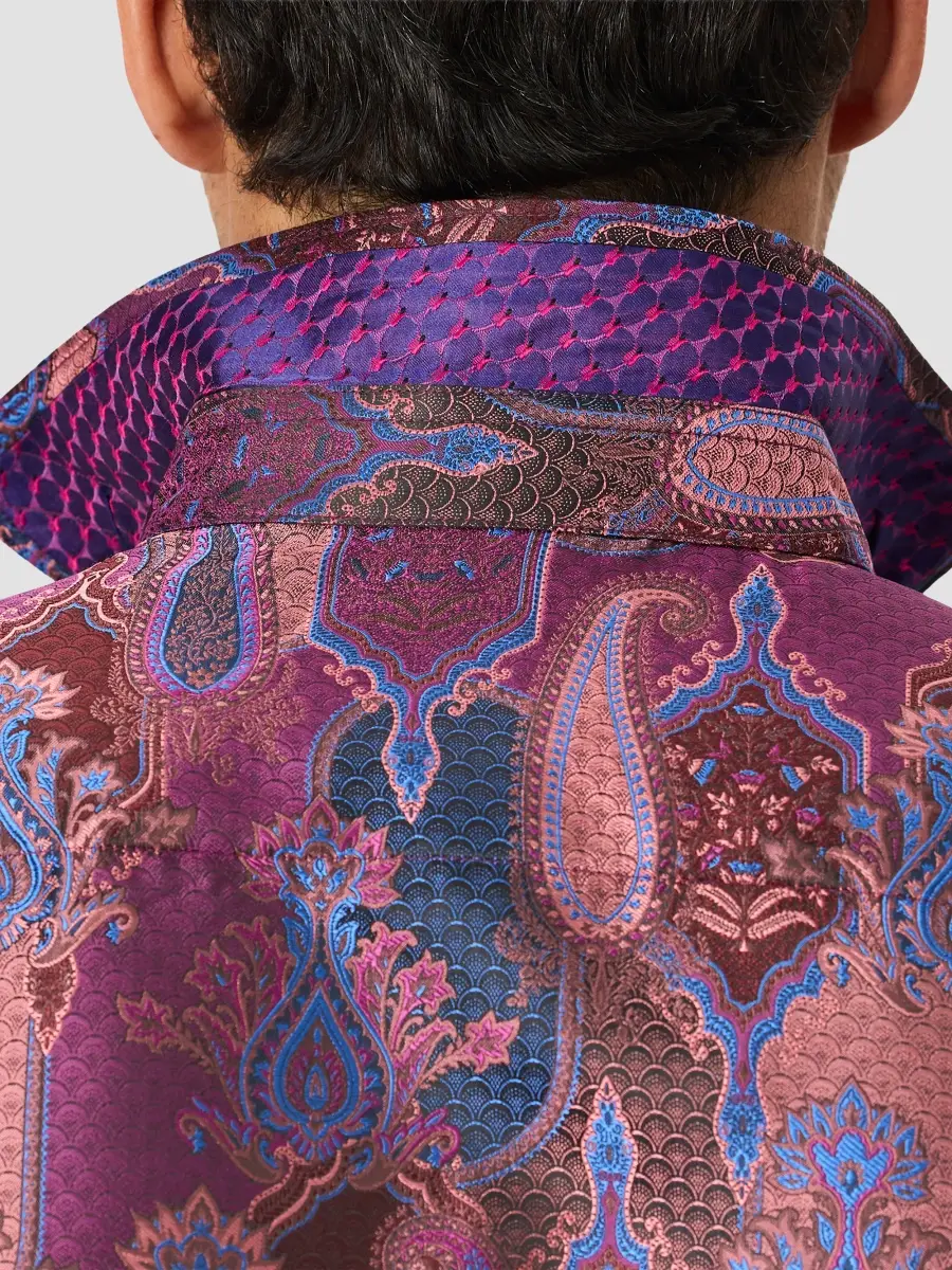 Robert Graham Men's Jacquard Silk-Blend Woven Shirt | Thumbnail 6