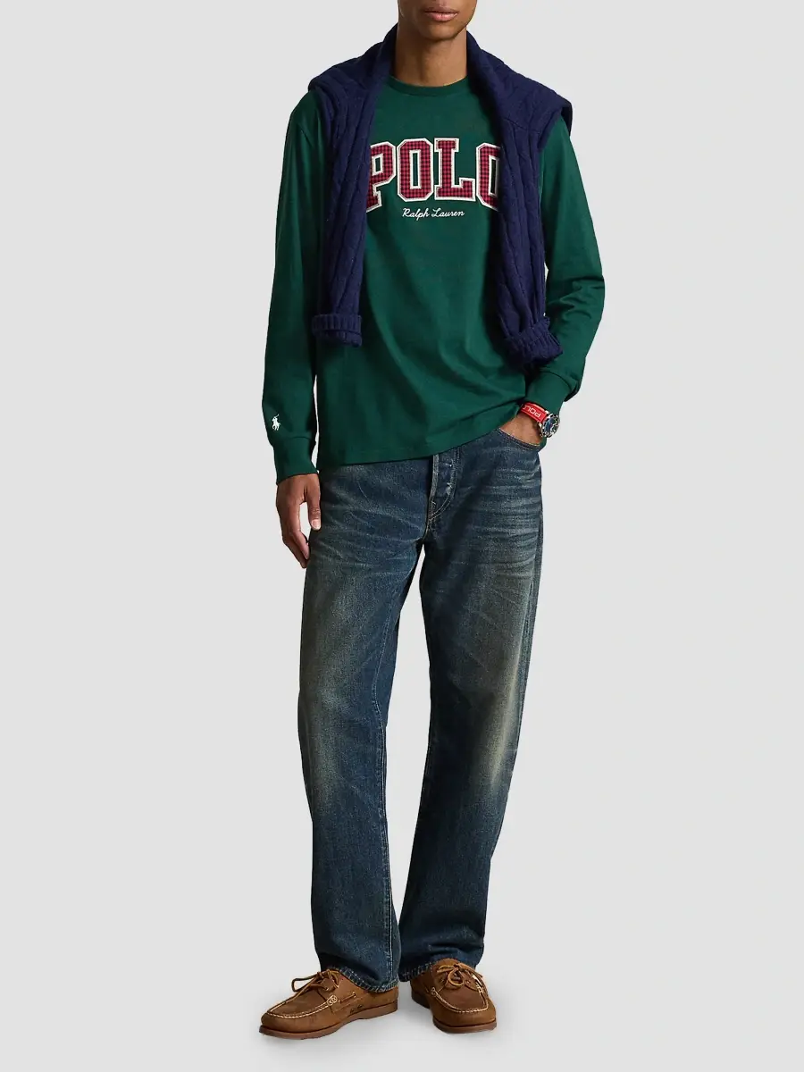 Polo Ralph Lauren Men's Plaid Logo Cotton Jersey T-Shirt | Thumbnail 2 Polo Ralph Lauren Men's Plaid Logo Cotton Jersey T-Shirt | Thumbnail 2