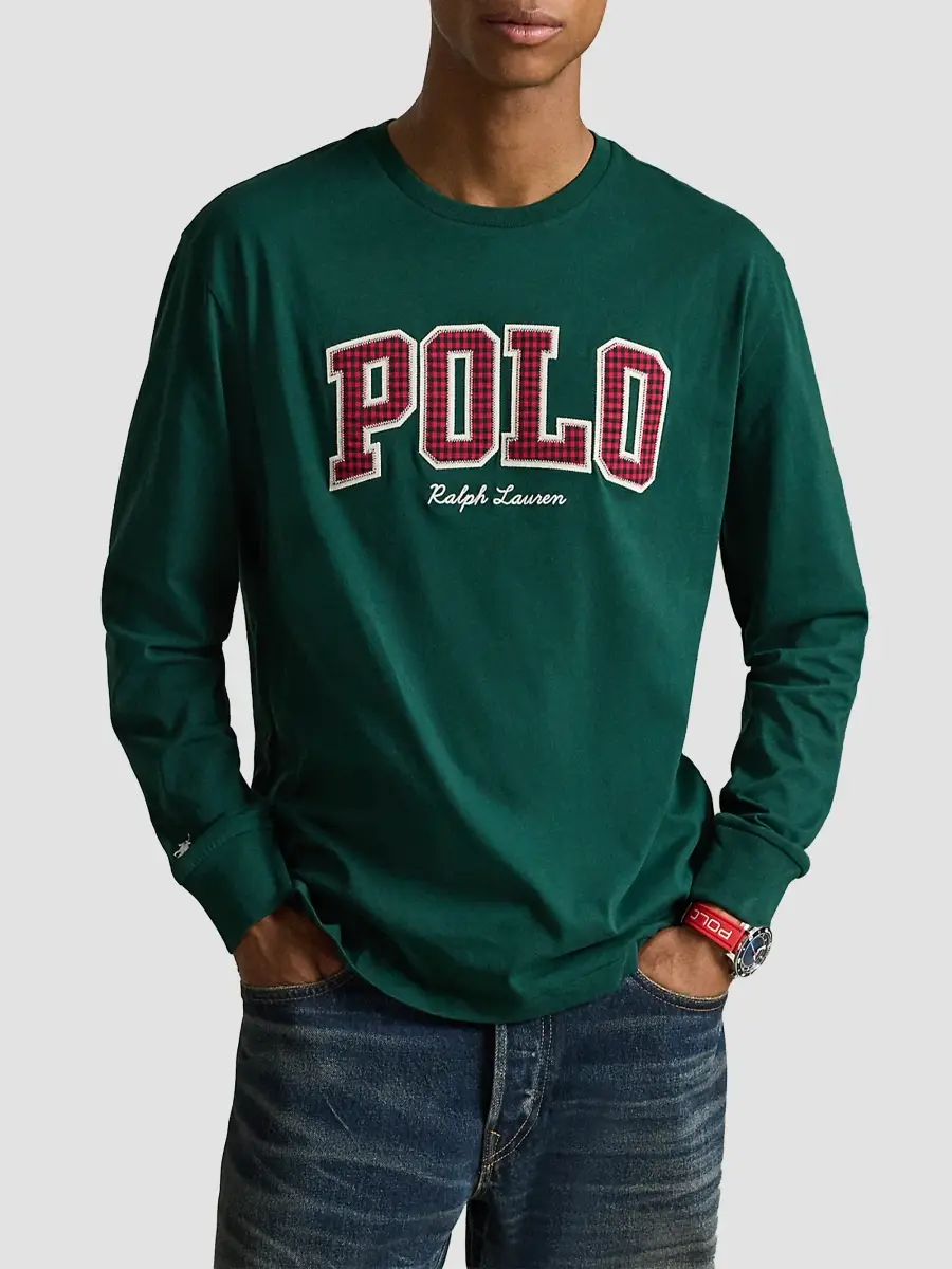 Polo Ralph Lauren Men's Plaid Logo Cotton Jersey T-Shirt | Thumbnail 4 Polo Ralph Lauren Men's Plaid Logo Cotton Jersey T-Shirt | Thumbnail 4