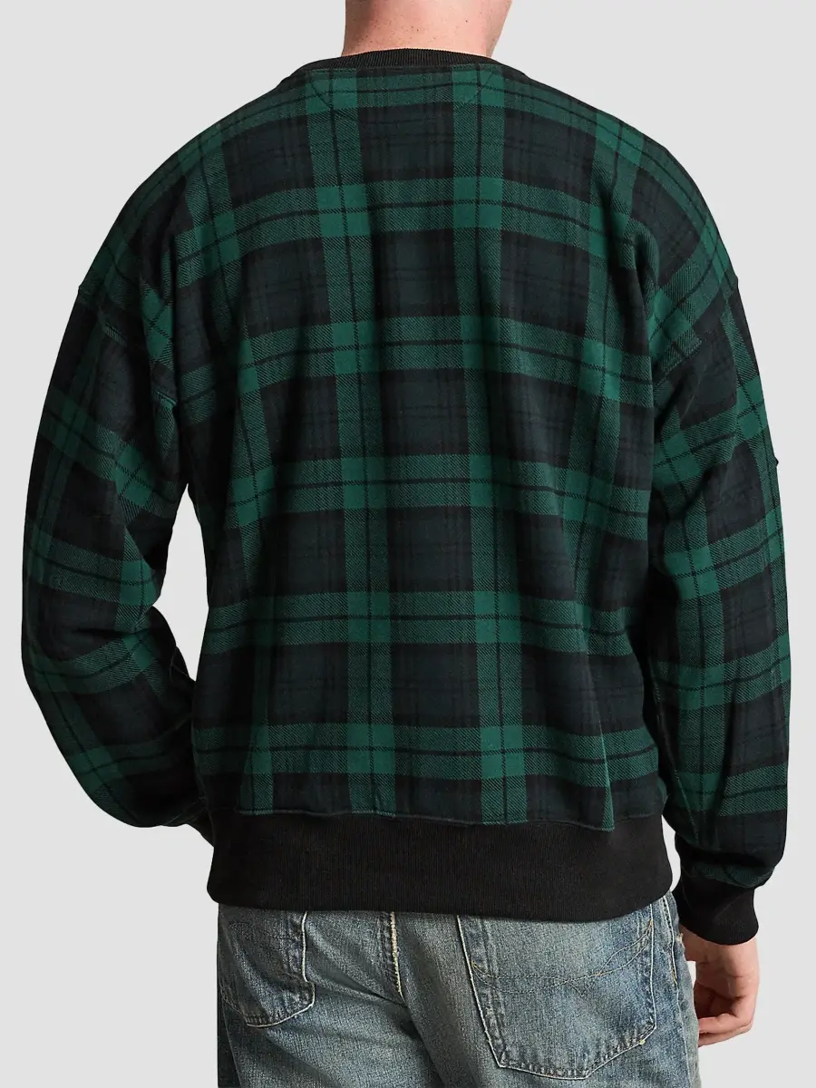 Polo Ralph Lauren Men's x New York Yankees Plaid Cotton Sweatshirt | Thumbnail 3 Polo Ralph Lauren Men's x New York Yankees Plaid Cotton Sweatshirt | Thumbnail 3