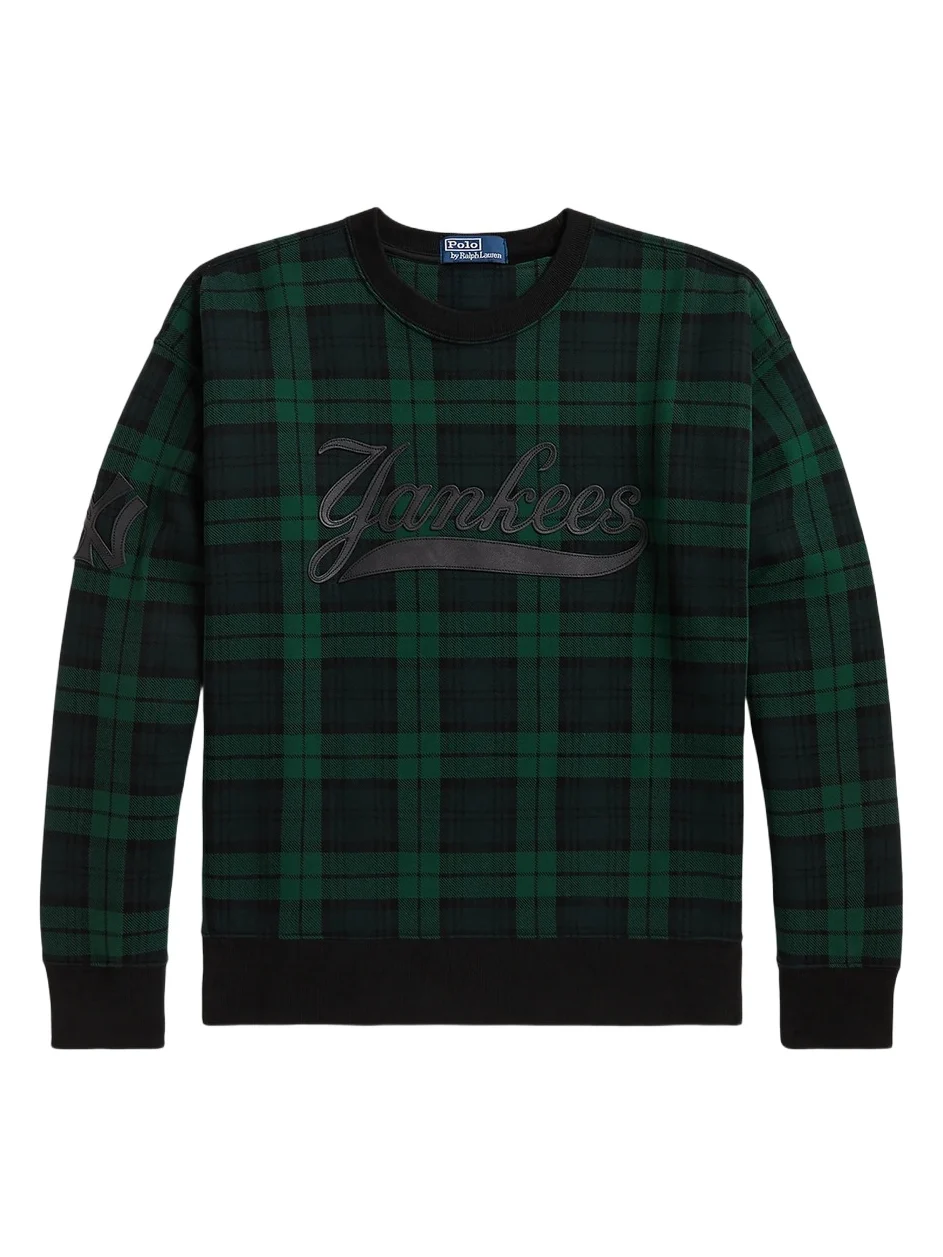 Polo Ralph Lauren Men's x New York Yankees Plaid Cotton Sweatshirt