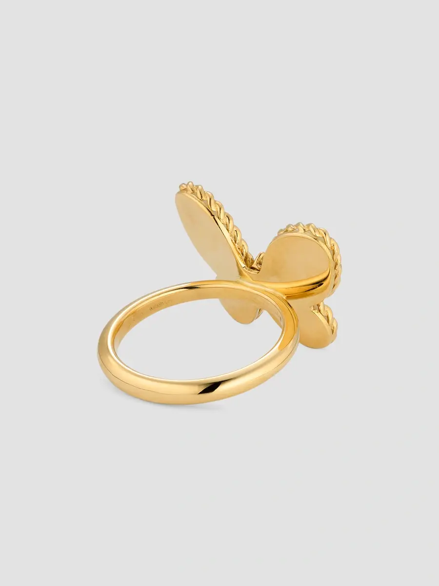 Roberto Coin Women's Jasmine 18K Yellow Gold, Mother-Of-Pearl & 0.08 TCW Diamond Butterfly Ring | Thumbnail 4 Roberto Coin Women's Jasmine 18K Yellow Gold, Mother-Of-Pearl & 0.08 TCW Diamond Butterfly Ring | Thumbnail 4