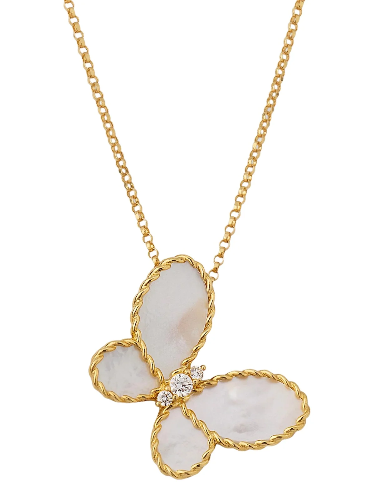 Roberto Coin Women's 18K Yellow Gold & 0.09 TCW Diamond Butterfly Pendant