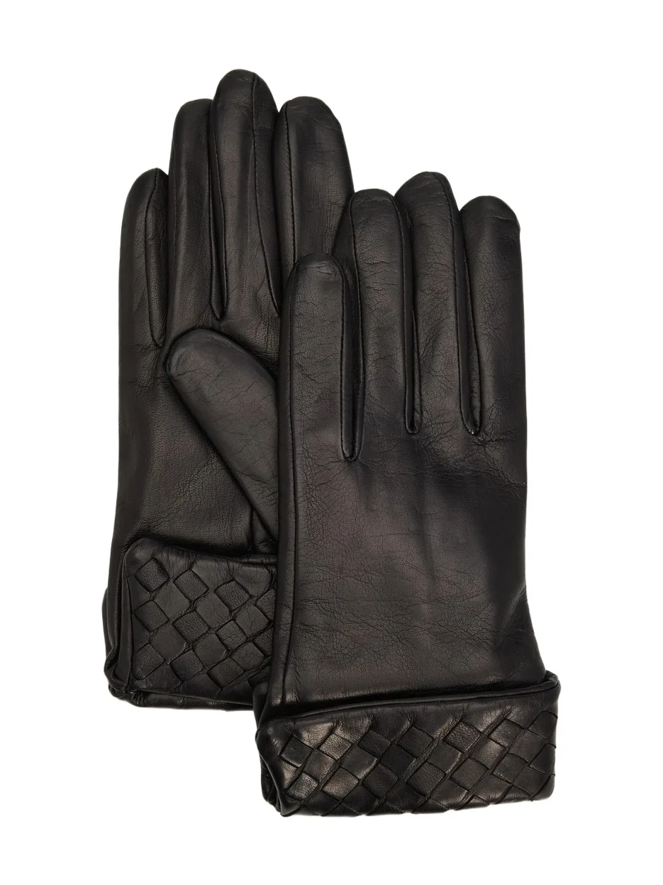 Carolyn Rowan Collection Women's Quilted-Cuff Leather Gloves