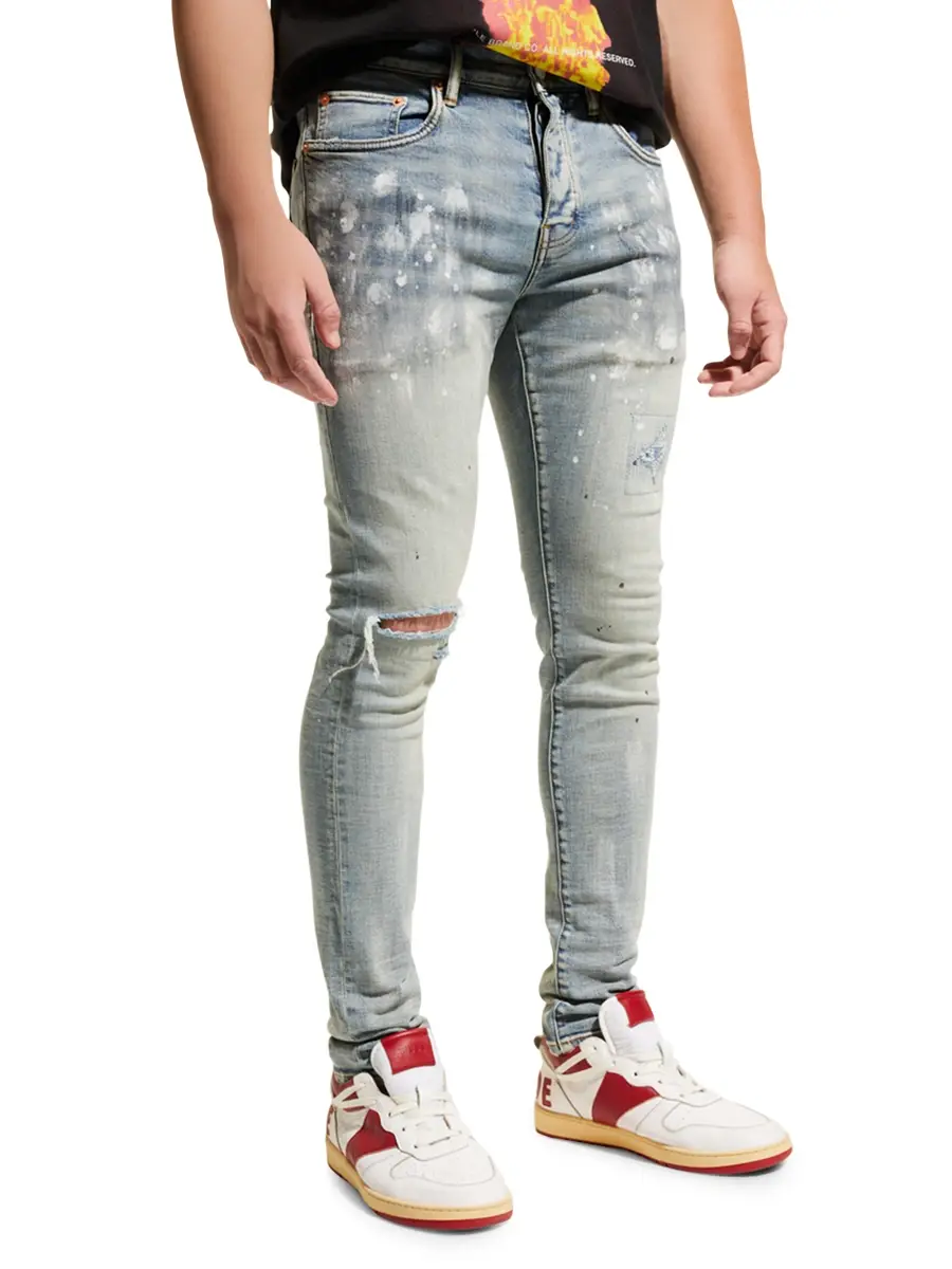 Purple Brand Men's Splatter Stretch Slim-Fit Jeans | Thumbnail 3 Purple Brand Men's Splatter Stretch Slim-Fit Jeans | Thumbnail 3