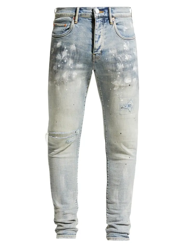 Purple Brand Men's Splatter Stretch Slim-Fit Jeans