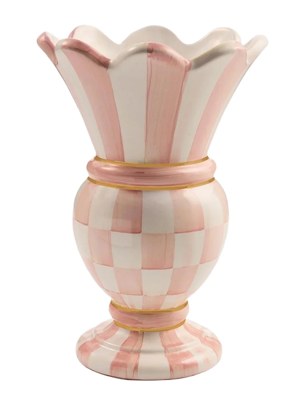 MacKenzie-Childs Rosy Check Ceramic Great Vase