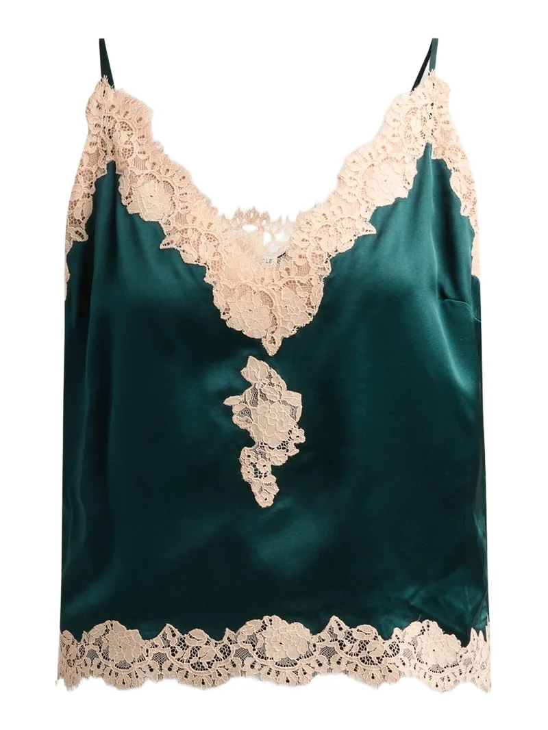 DÔEN Women's Kira Lace-Trimmed Silk Camisole