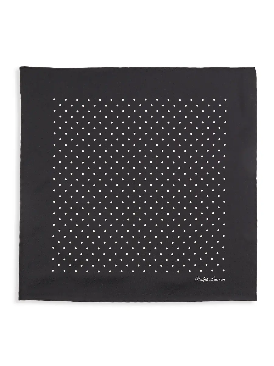 Ralph Lauren Purple Label Men's Polka Dot Silk Pocket Square | Thumbnail 2