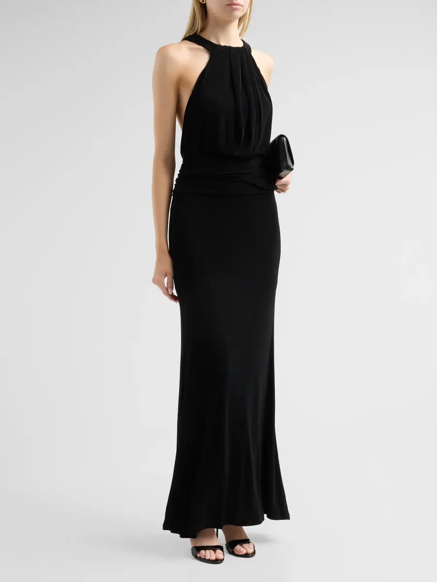 BLACK HALO Women's Lucine Shirred Draped Gown | Thumbnail 4 BLACK HALO Women's Lucine Shirred Draped Gown | Thumbnail 4