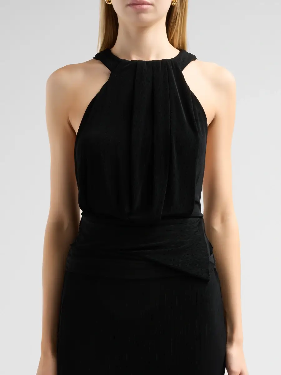 BLACK HALO Women's Lucine Shirred Draped Gown | Thumbnail 5 BLACK HALO Women's Lucine Shirred Draped Gown | Thumbnail 5