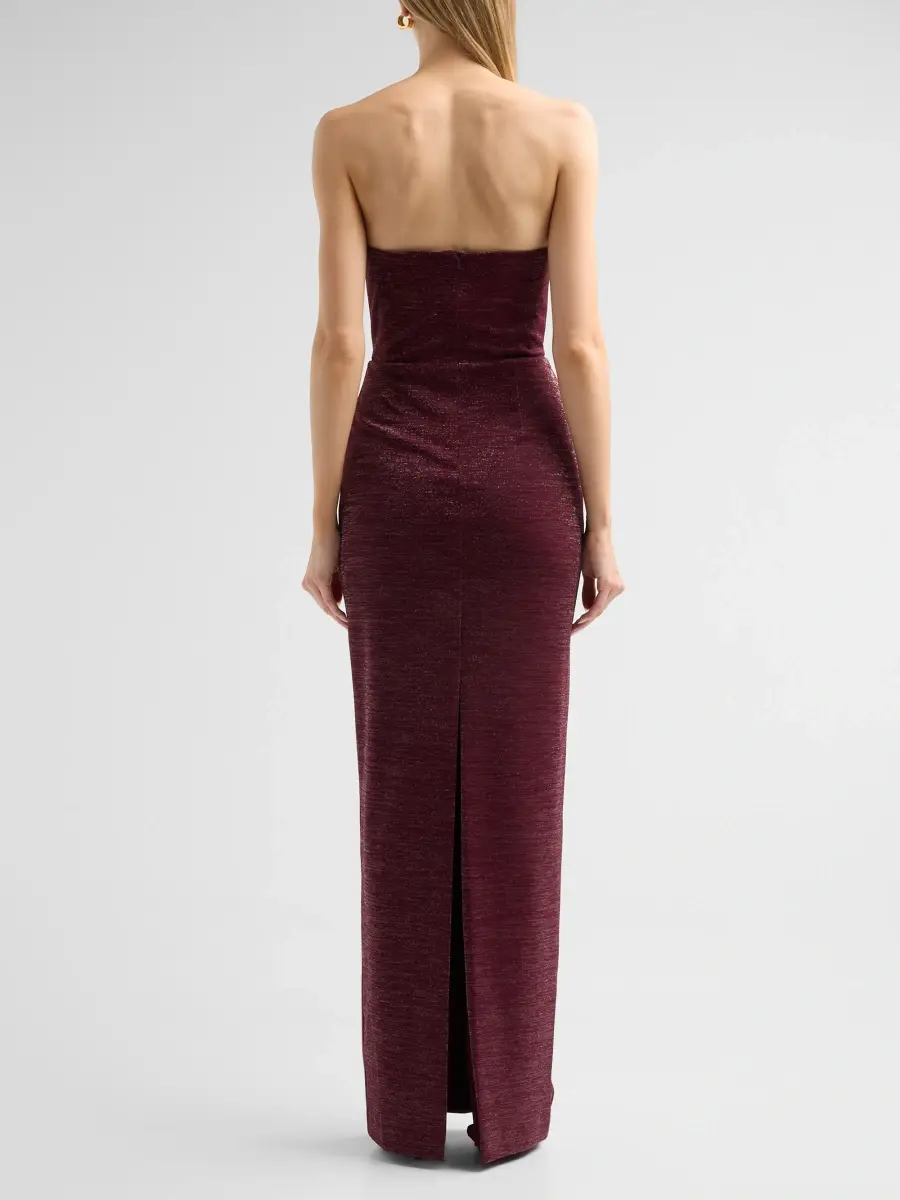 BLACK HALO Women's Jada Draped Cut-Out Strapless Column Gown | Thumbnail 3 BLACK HALO Women's Jada Draped Cut-Out Strapless Column Gown | Thumbnail 3