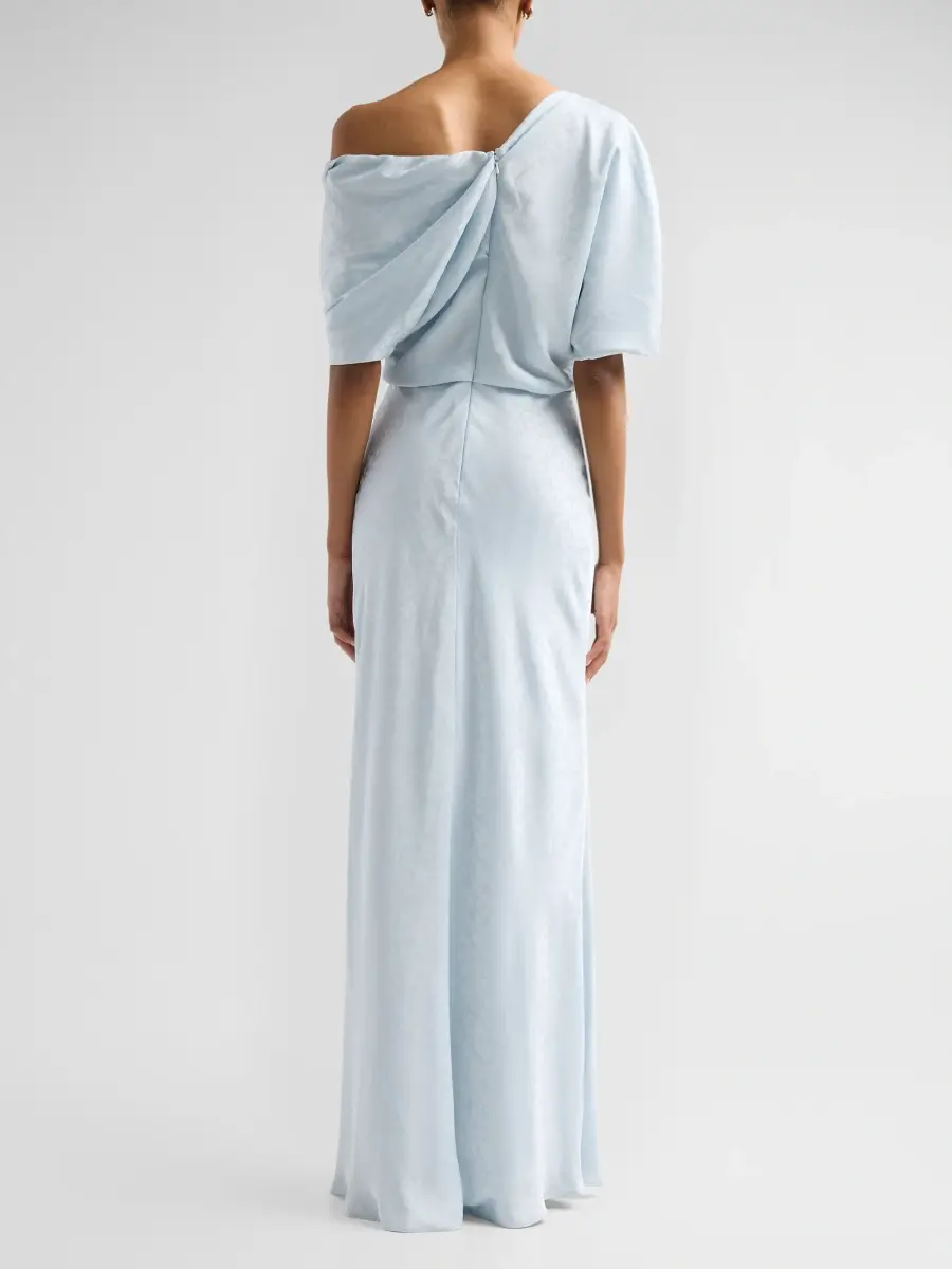 Amsale Women's Fluid Jacquard Asymmetric Slouch Gown | Thumbnail 3 Amsale Women's Fluid Jacquard Asymmetric Slouch Gown | Thumbnail 3