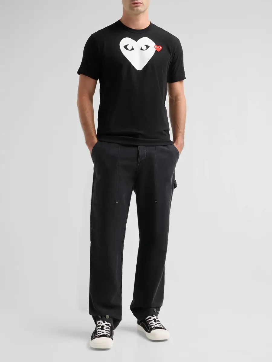 Comme des Garçons PLAY Men Logo Cotton Crewneck T-Shirt | Thumbnail 2 Comme des Garçons PLAY Men Logo Cotton Crewneck T-Shirt | Thumbnail 2