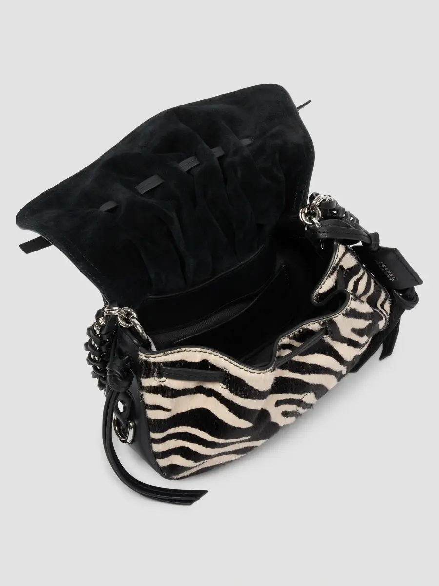 Isabel Marant Women's Bolton Extra-Small Zebra-Print Calf Hair & Leather Shoulder Bag | Thumbnail 3 Isabel Marant Women's Bolton Extra-Small Zebra-Print Calf Hair & Leather Shoulder Bag | Thumbnail 3