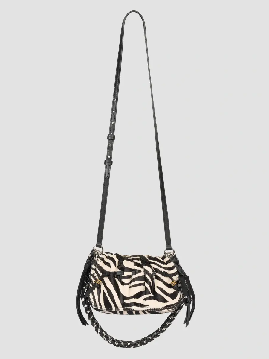 Isabel Marant Women's Bolton Extra-Small Zebra-Print Calf Hair & Leather Shoulder Bag | Thumbnail 4 Isabel Marant Women's Bolton Extra-Small Zebra-Print Calf Hair & Leather Shoulder Bag | Thumbnail 4