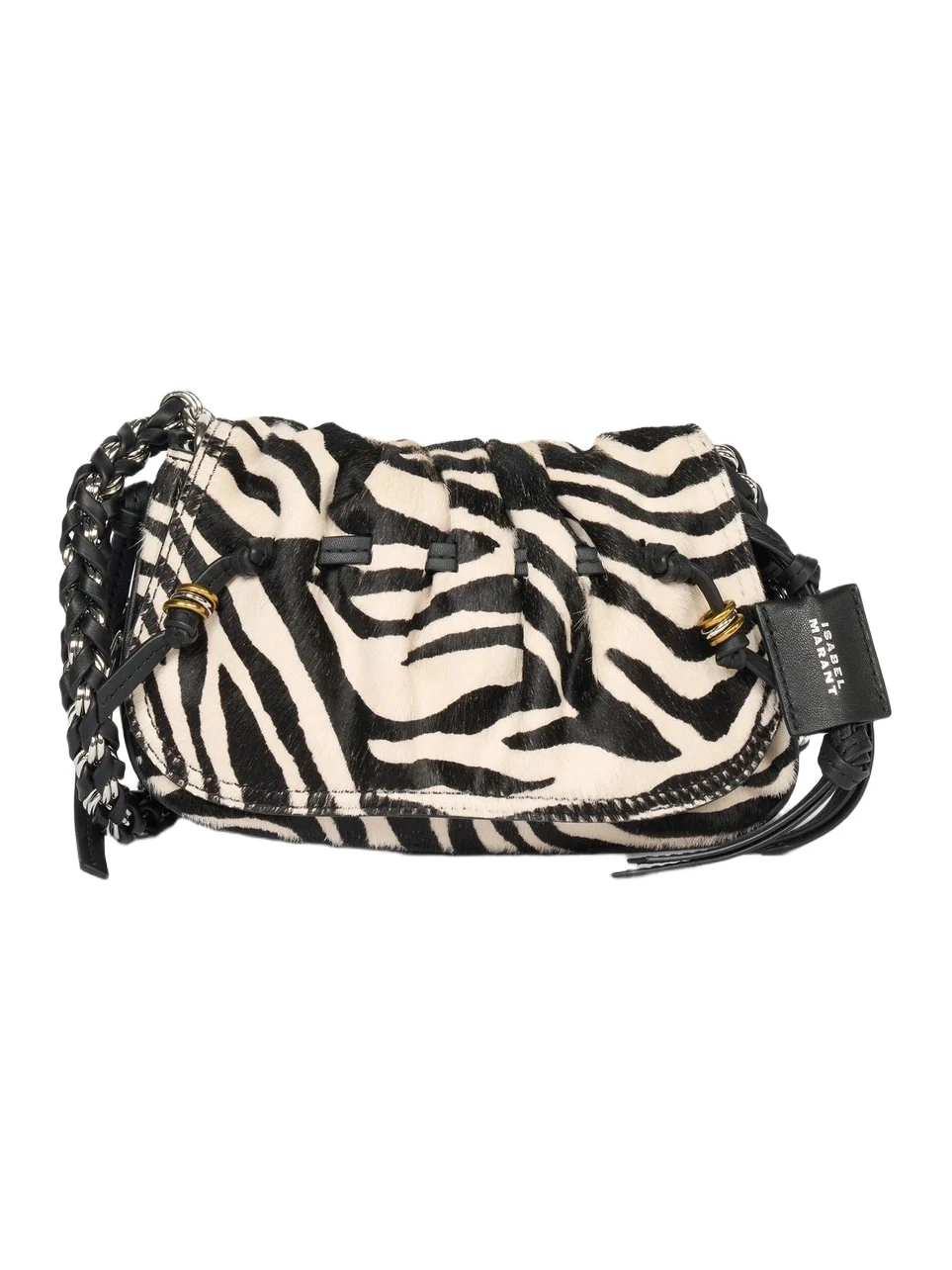 Isabel Marant Women's Bolton Extra-Small Zebra-Print Calf Hair & Leather Shoulder Bag