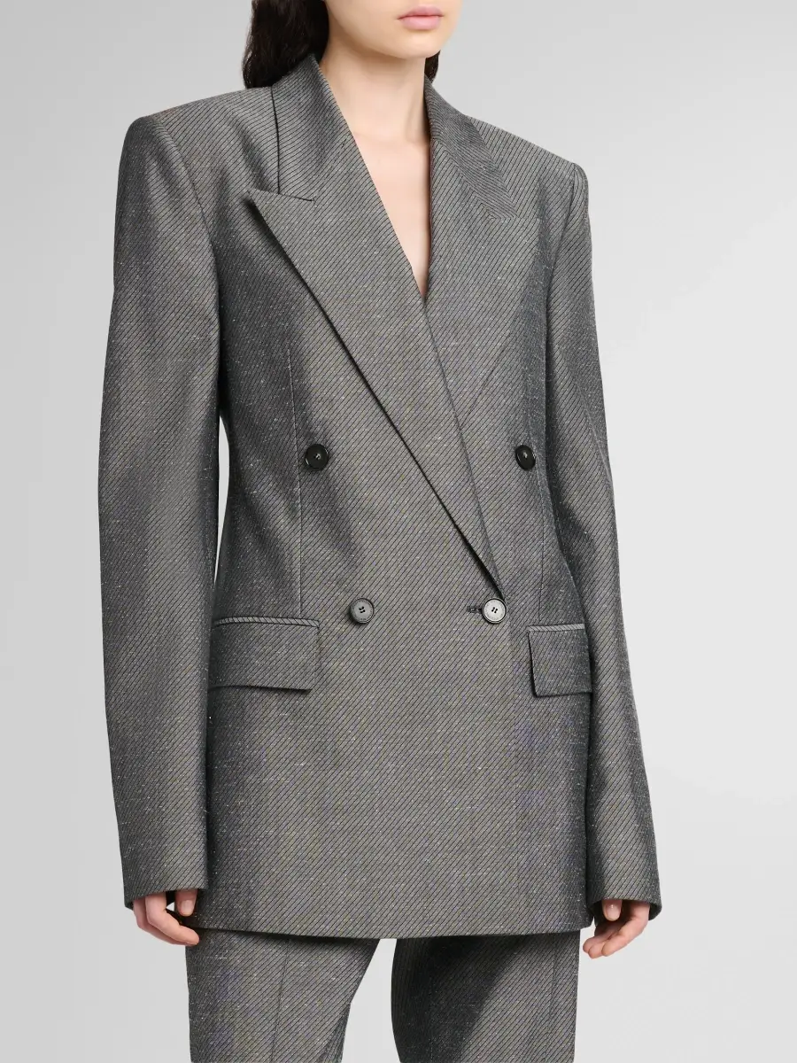 Stella McCartney Women's Double-Breasted Twill Blazer | Thumbnail 4