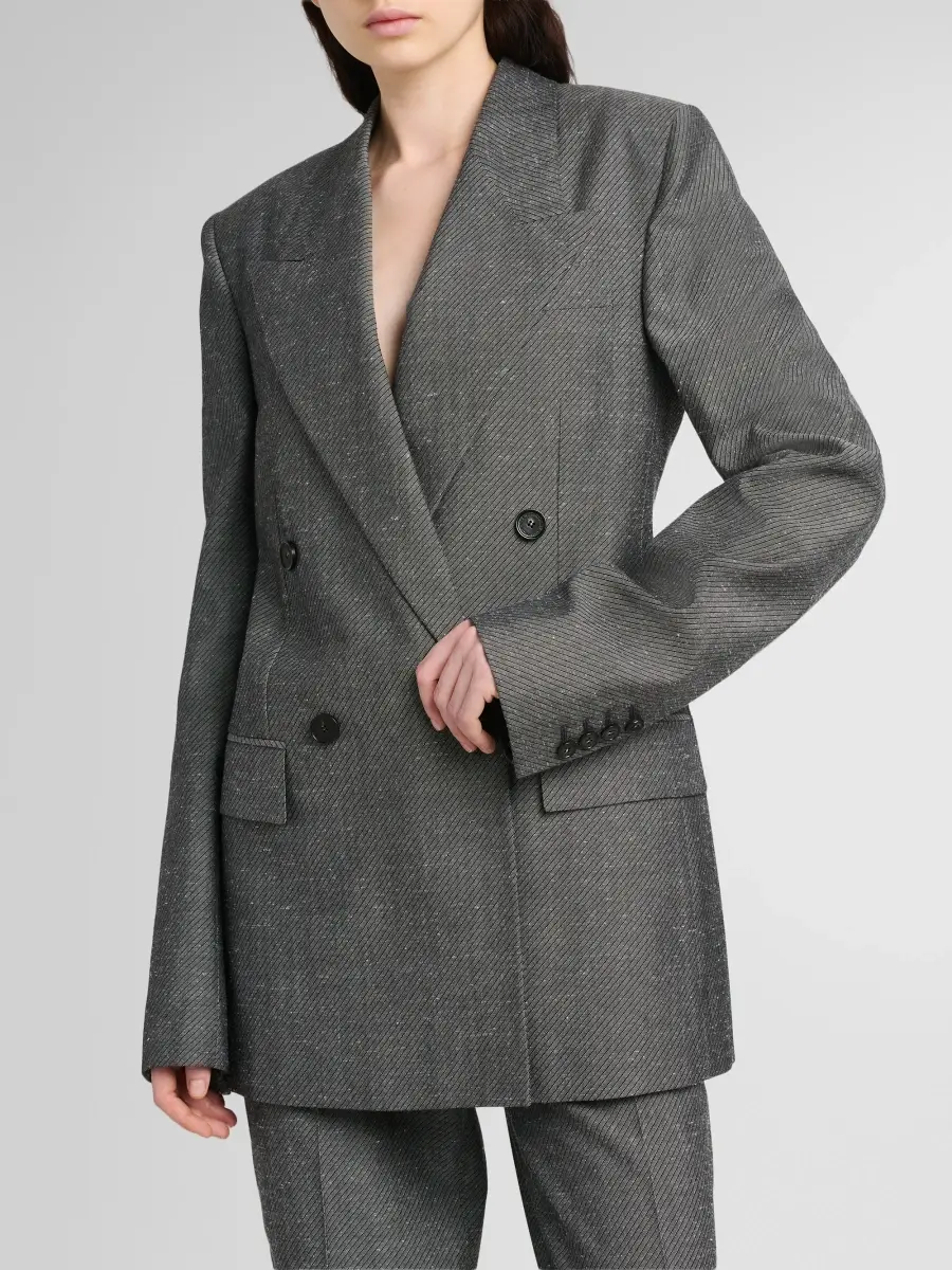 Stella McCartney Women's Double-Breasted Twill Blazer | Thumbnail 5