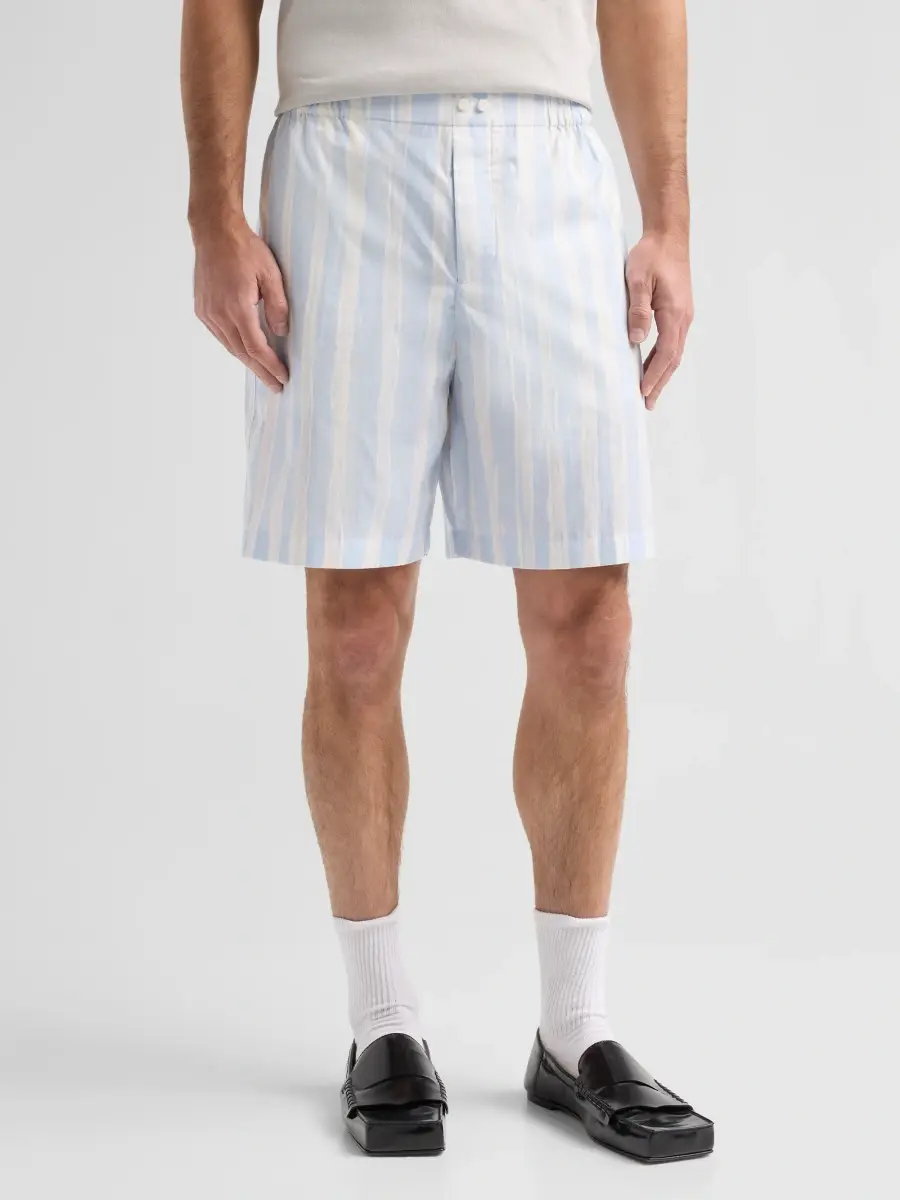 Jacquemus Men's Wave-Striped Cotton Shorts | Thumbnail 4 Jacquemus Men's Wave-Striped Cotton Shorts | Thumbnail 4