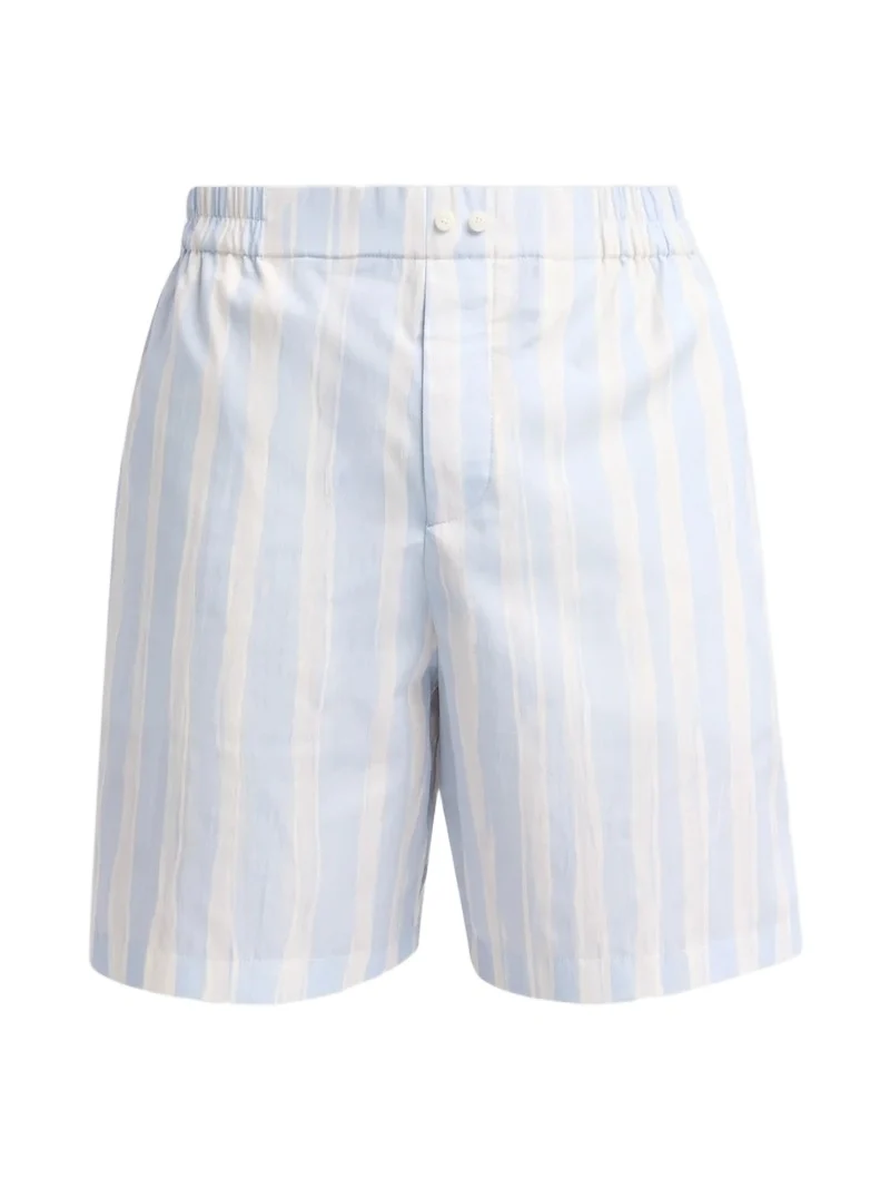 Jacquemus Men's Wave-Striped Cotton Shorts