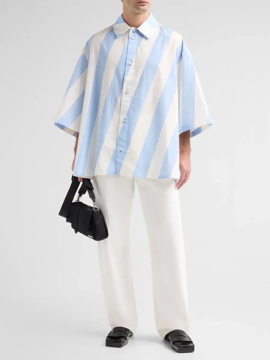 Jacquemus Men's La Triangle Striped Cotton Shirt | Thumbnail 2 Jacquemus Men's La Triangle Striped Cotton Shirt | Thumbnail 2