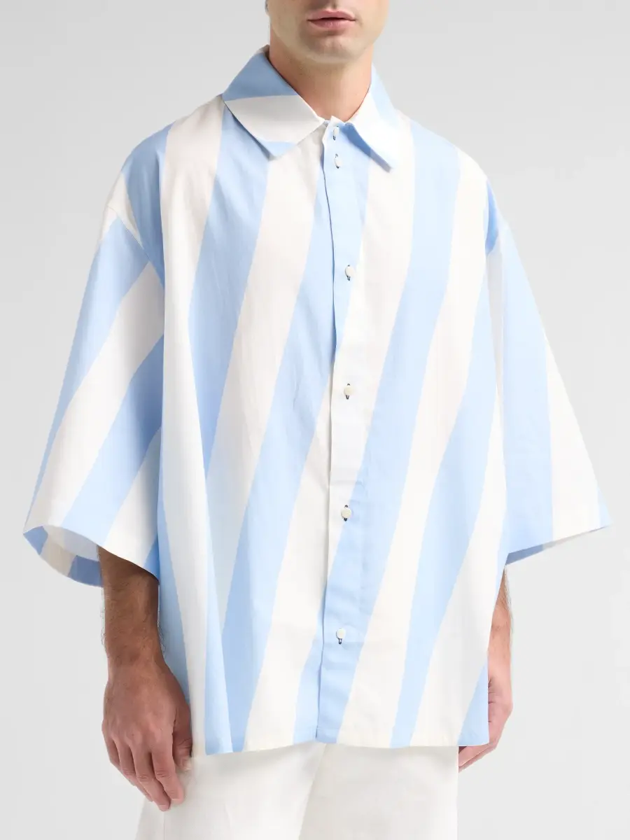 Jacquemus Men's La Triangle Striped Cotton Shirt | Thumbnail 4 Jacquemus Men's La Triangle Striped Cotton Shirt | Thumbnail 4