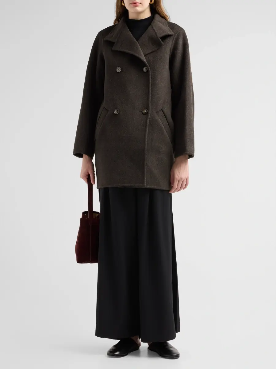 Loulou de Saison Women's Olmo Wool-Cashmere Drape Short Coat | Thumbnail 2 Loulou de Saison Women's Olmo Wool-Cashmere Drape Short Coat | Thumbnail 2