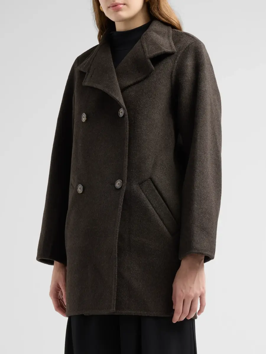 Loulou de Saison Women's Olmo Wool-Cashmere Drape Short Coat | Thumbnail 4 Loulou de Saison Women's Olmo Wool-Cashmere Drape Short Coat | Thumbnail 4